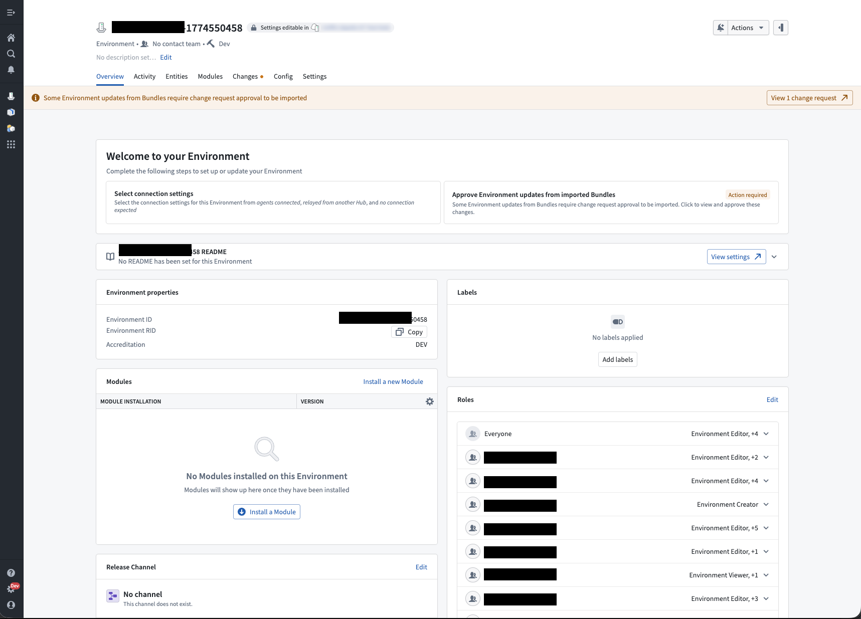 Pending Change Request on import