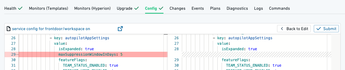 Configuration change example