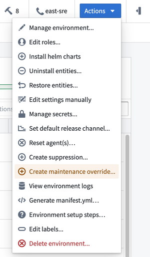 Create maintenance window override