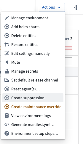 Creating an environment-wide suppression window