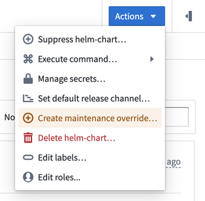 Create temporary maintenance window override for Entity.