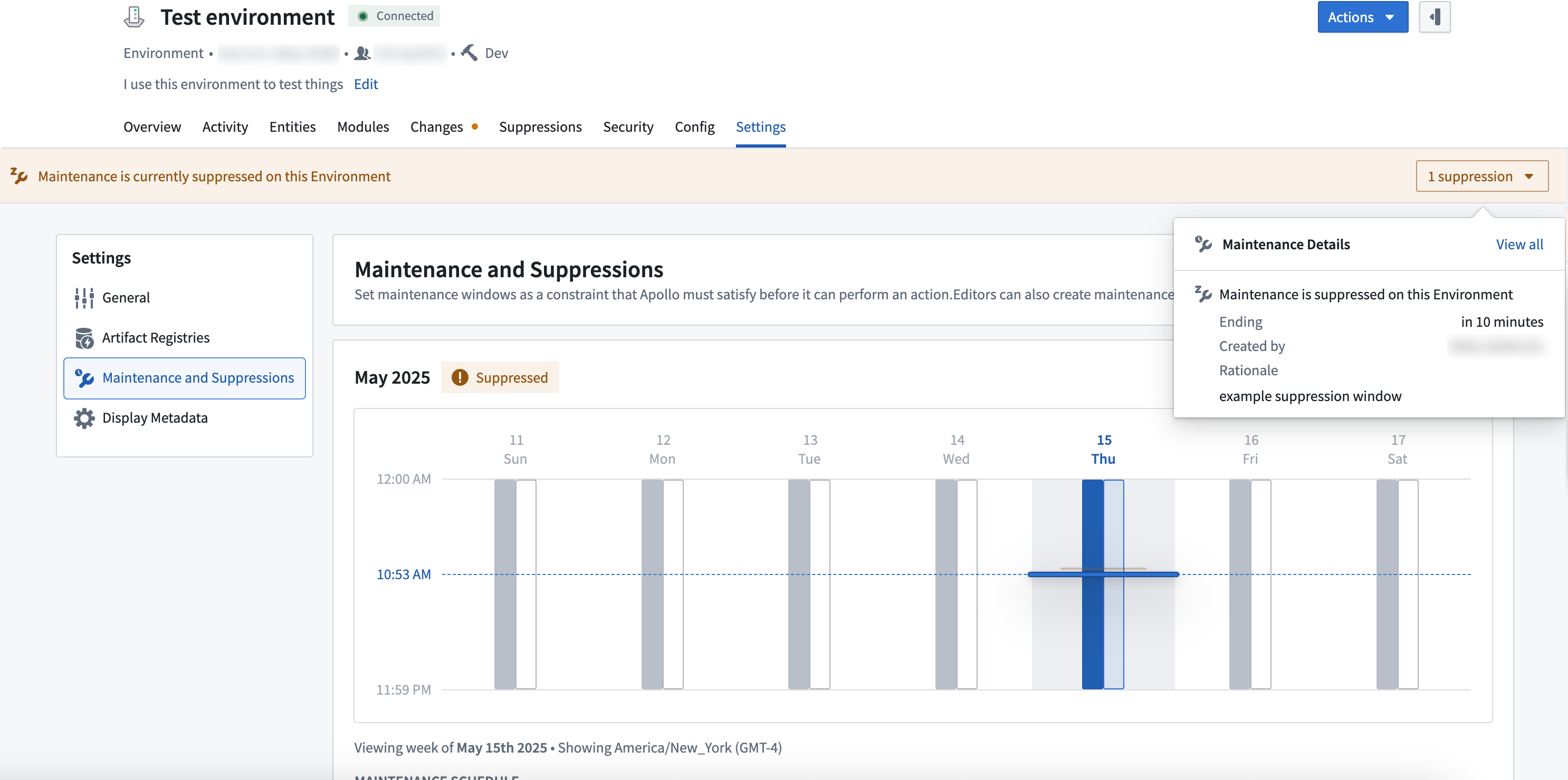 Suppression in place