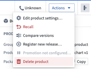 Entry point for Product deletion workflow.