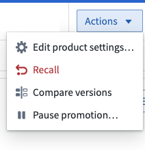 Edit Product settings