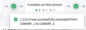 Hover over a Promoted successfully transition node for more information on the Product Release that was promoted.