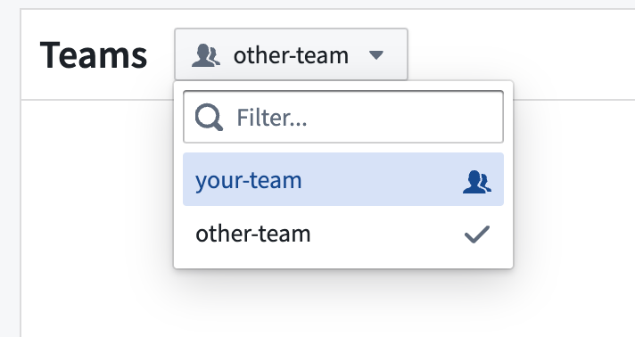 Browse existing teams