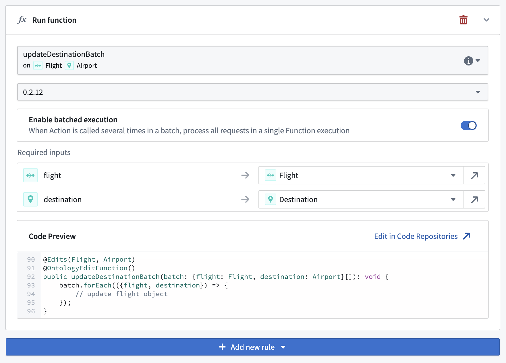 Batch execution toggle