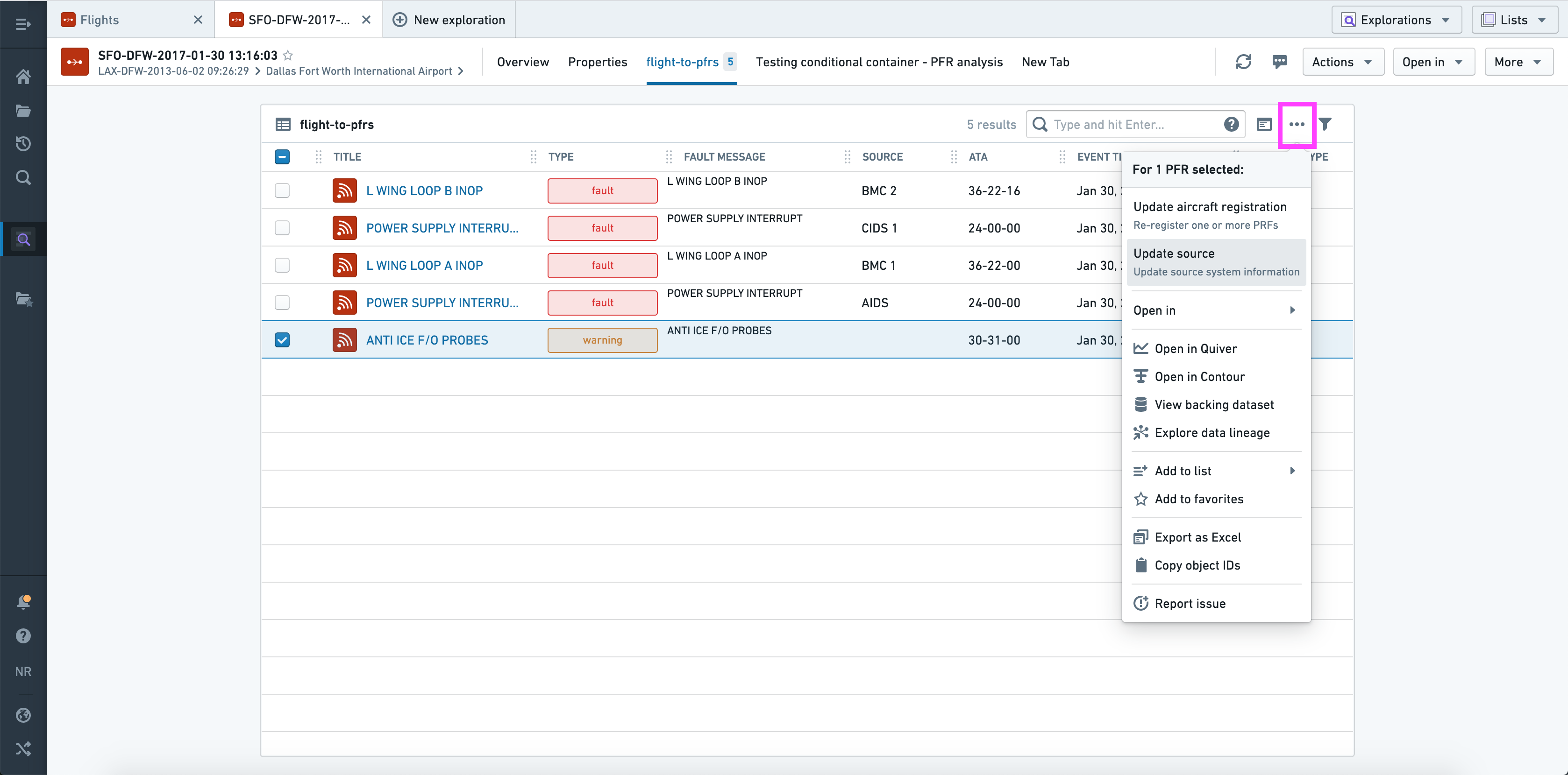 The Linked objects view section in the Object View