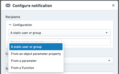 Recipients Dropdown