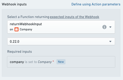 Mapping Action parameters to the parameters required by a Function