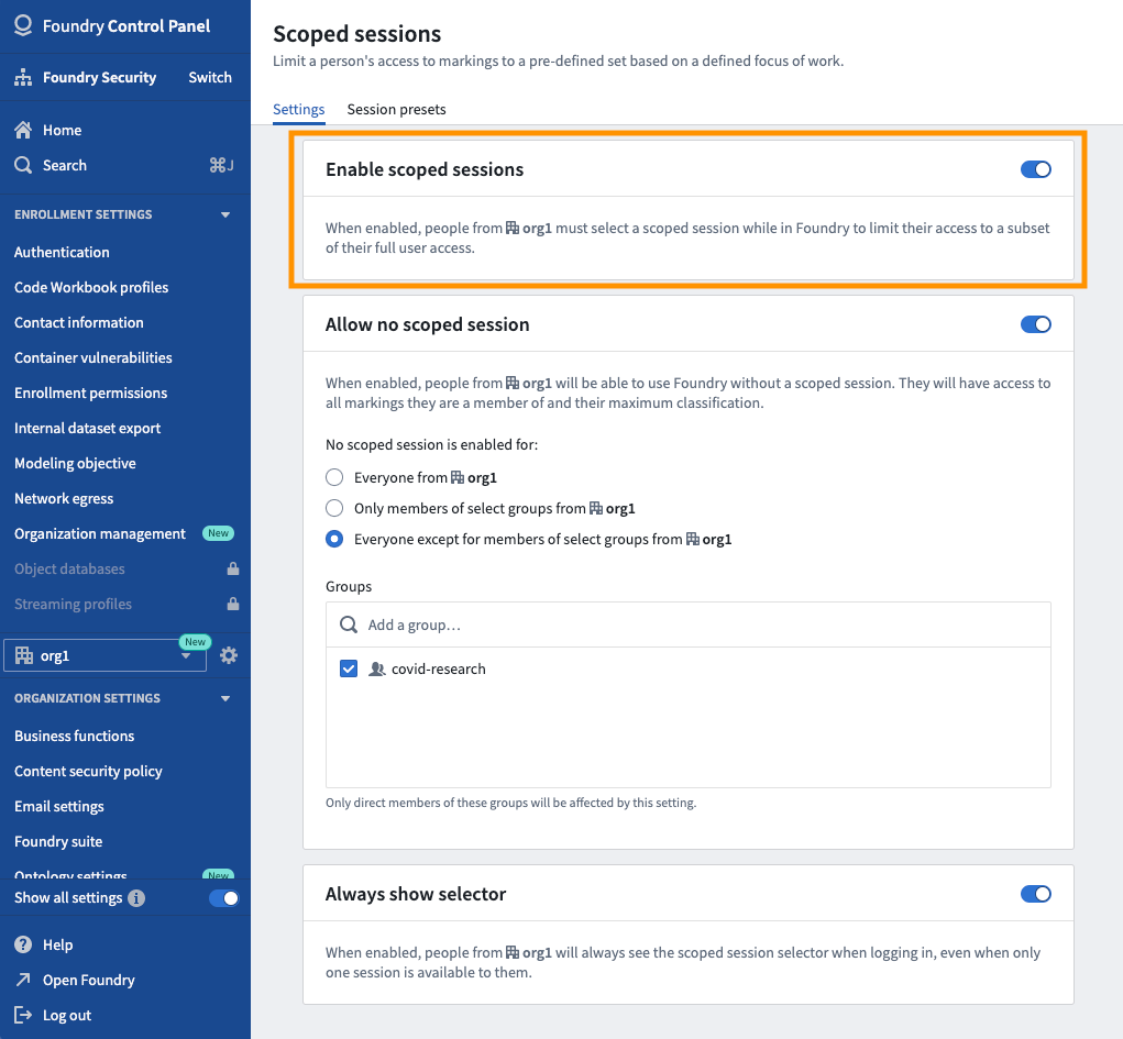 enabling scoped sessions