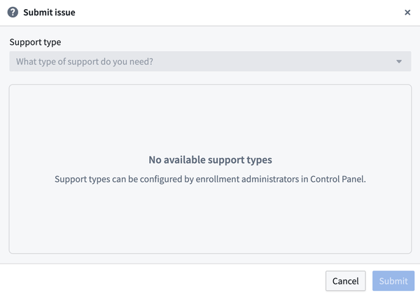 Simplified issue filing flow without support types.