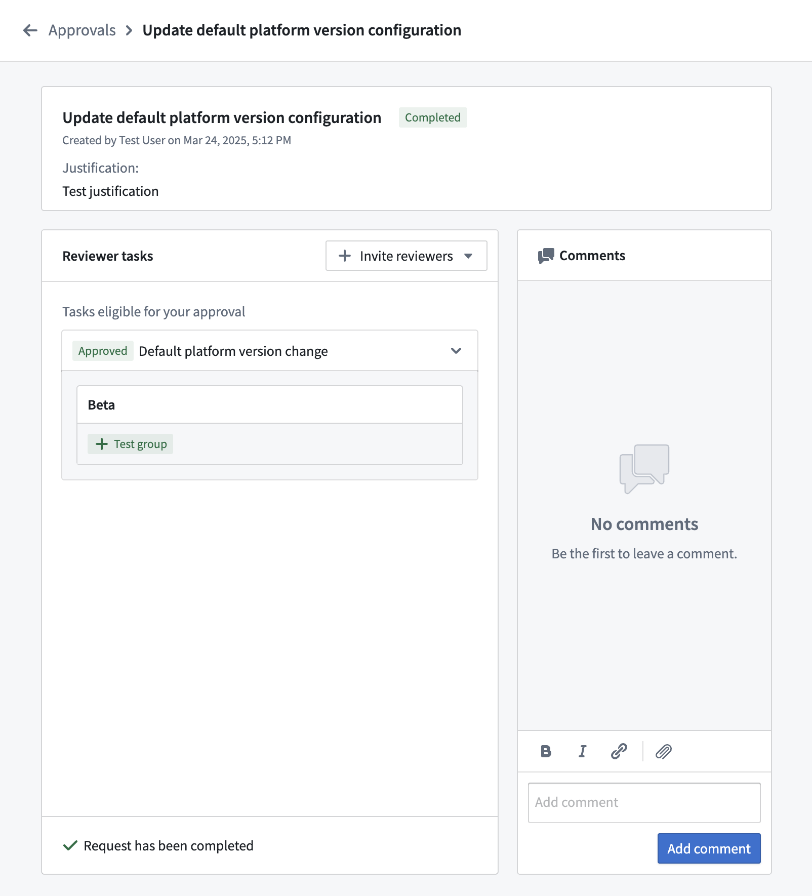 Platform version default request