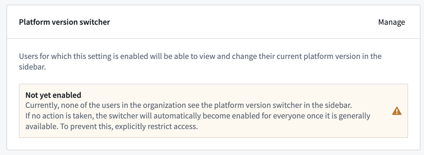 Switcher not yet enabled