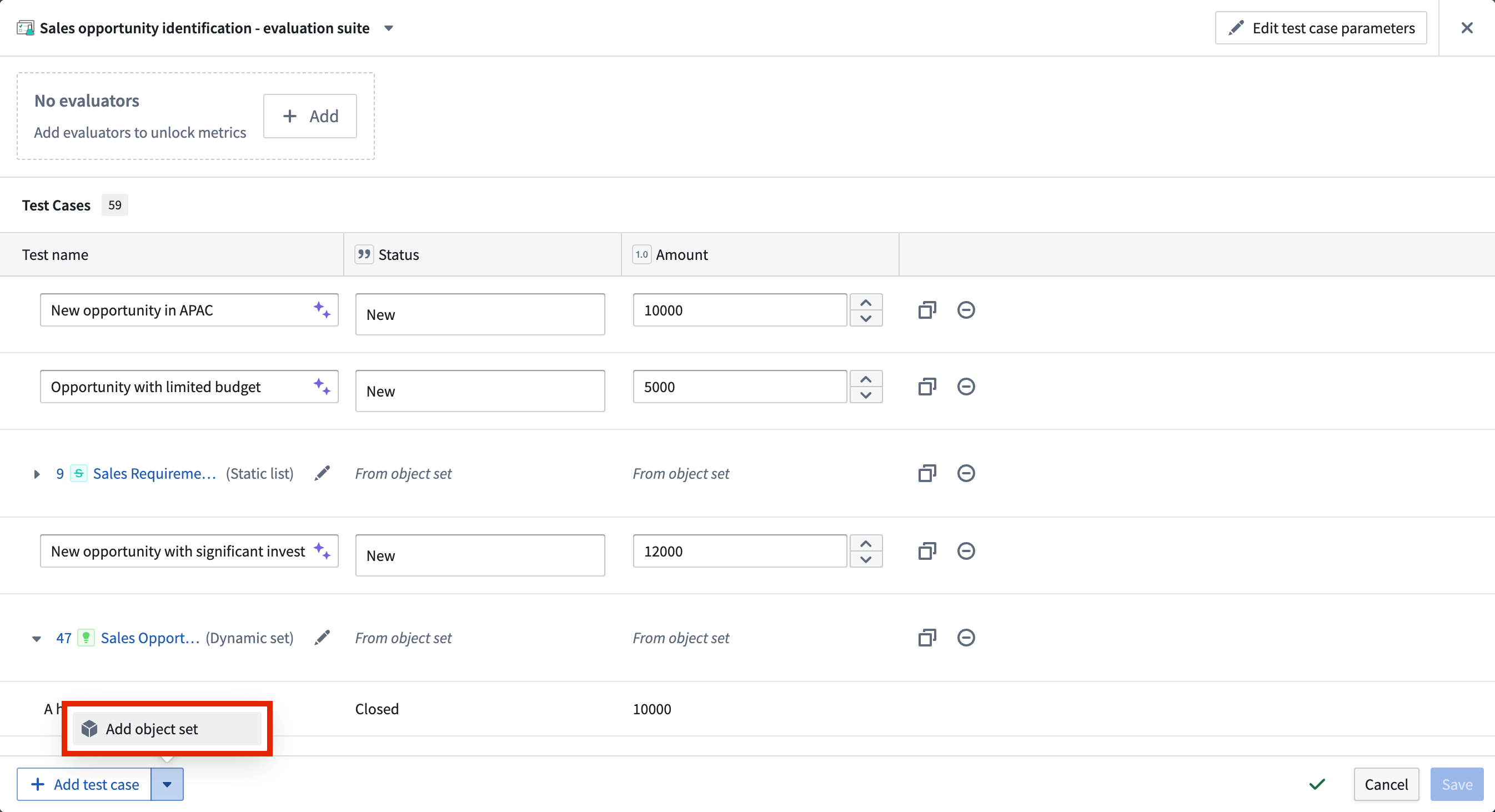 Add object-set-backed test cases.