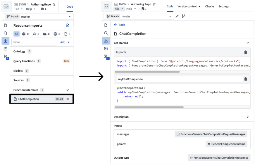Chat Completion more info navigation.