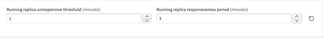 The replica configuration settings for a compute module.