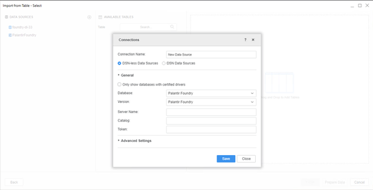 Configure Foundry connection properties in MicroStrategy