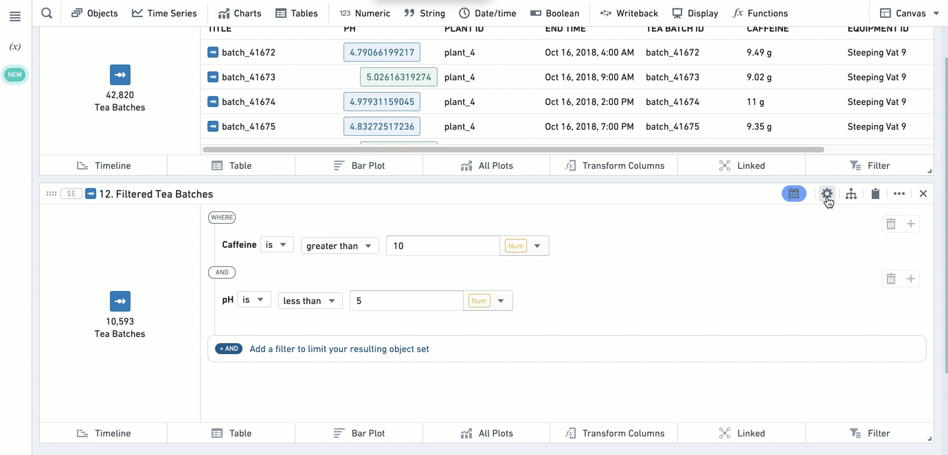 Animation of export of object sets to a resource