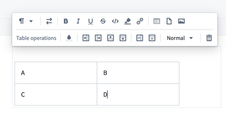 Inserting a table into a text cell of a dashboard.