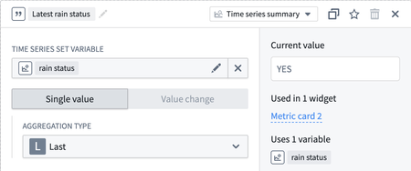 Example configuration of a String-type time series summary variable.