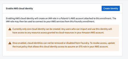 Cloud identities AWS configuration example