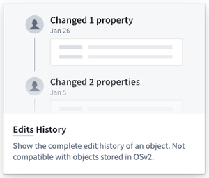 Edits History widget selection tile.