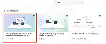 Search for OSDK in the Build with AIP portal to find the new package powered by AIP Logic.