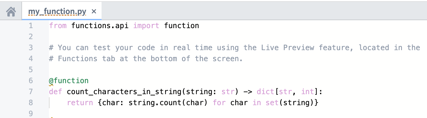 A Python Function created in Code Repositories.