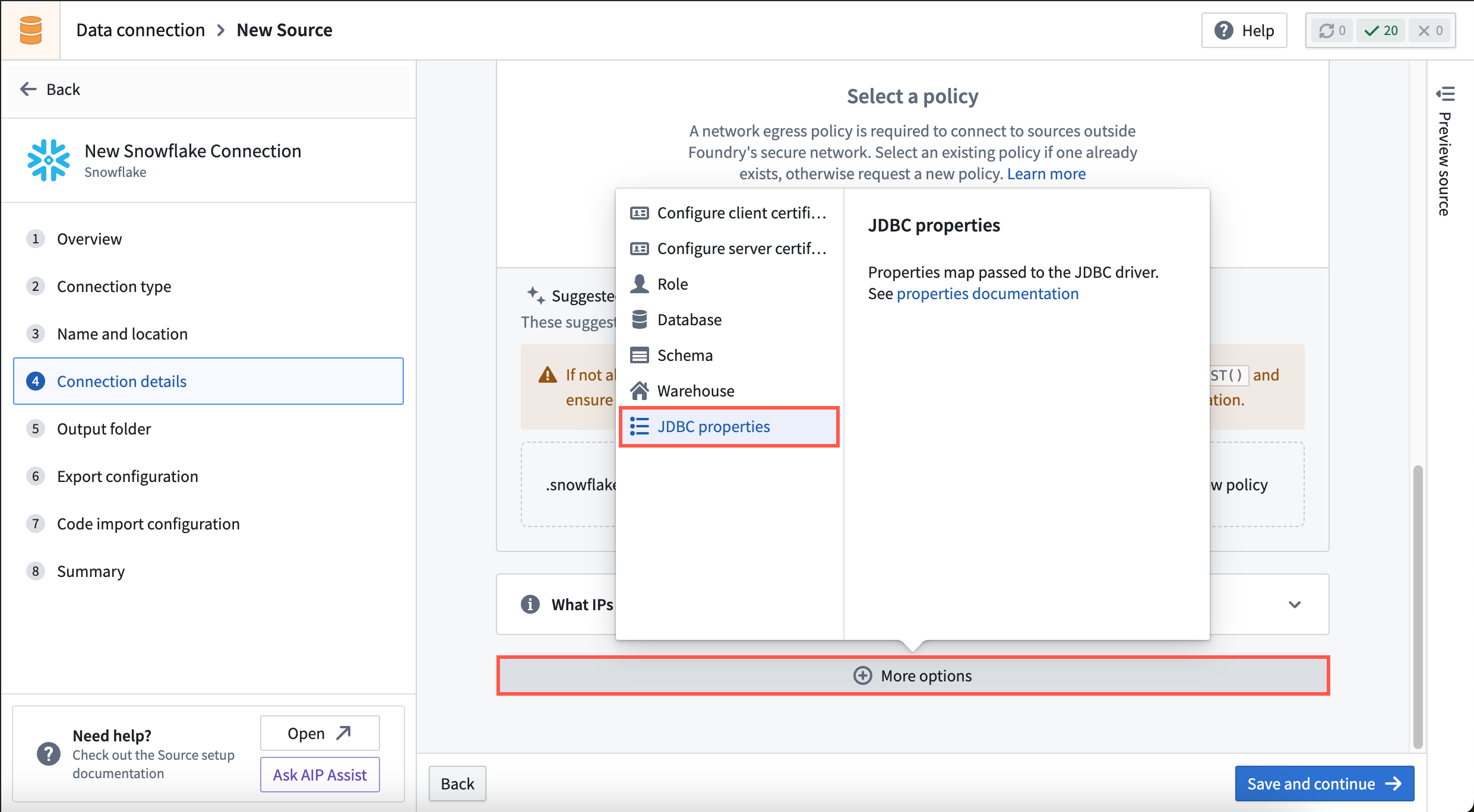 You can add driver properties to Palantir-provided JDBC sources when making connection configurations in Data Connection.