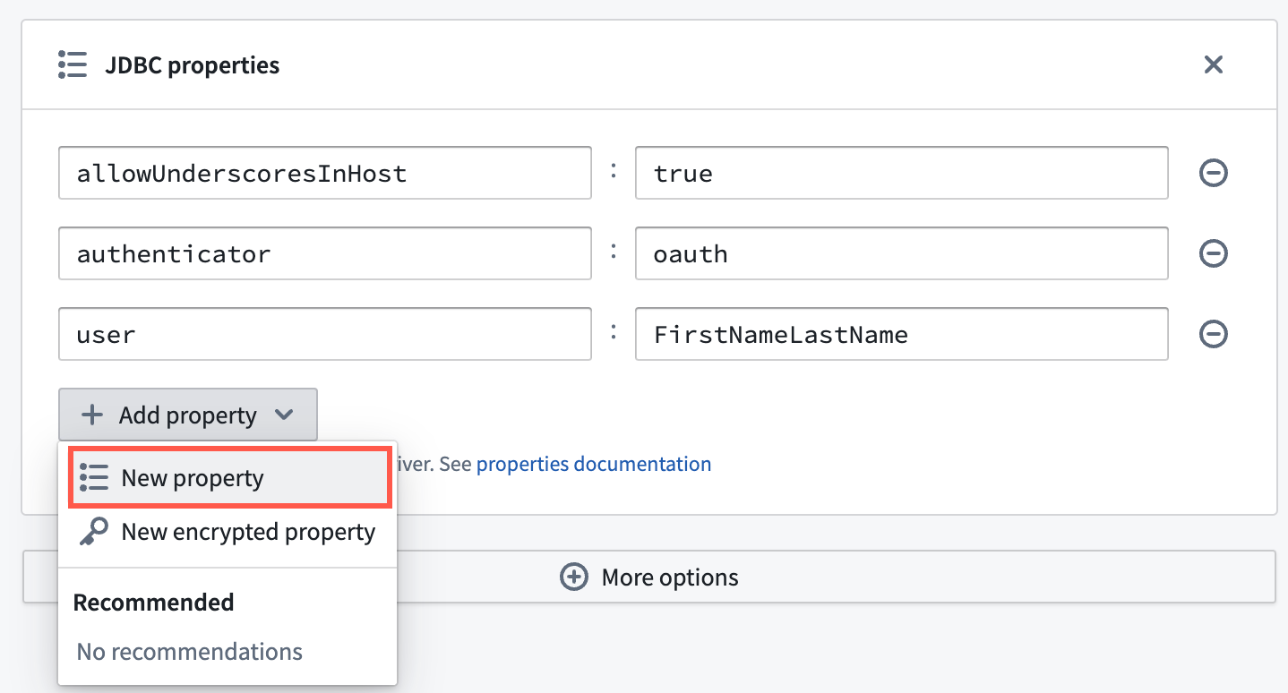 Data Connection enables you to create additional JDBC properties beyond those automatically fed to the driver.