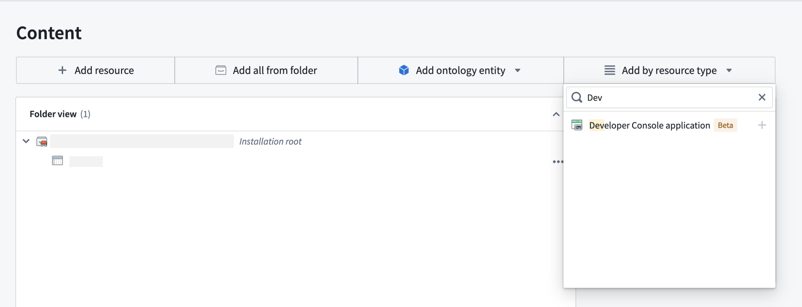 Choose Developer Console application under Add by resource type to package Developer Console applications.