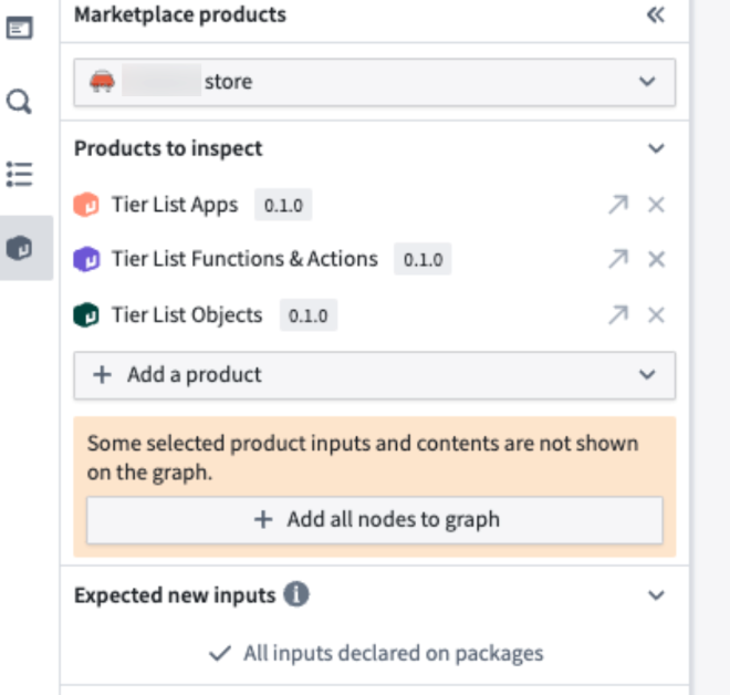 Review your products directly in the Marketplace products sidebar after choosing the store.