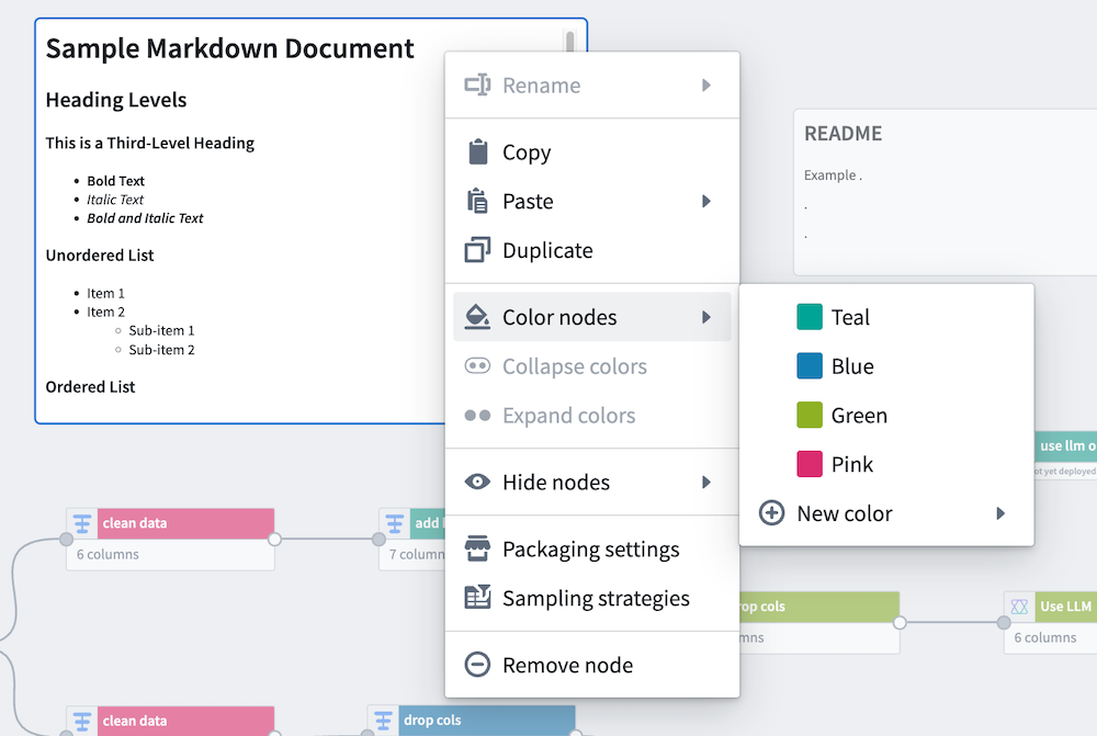 The option to add a new color in a Pipeline Builder text node.