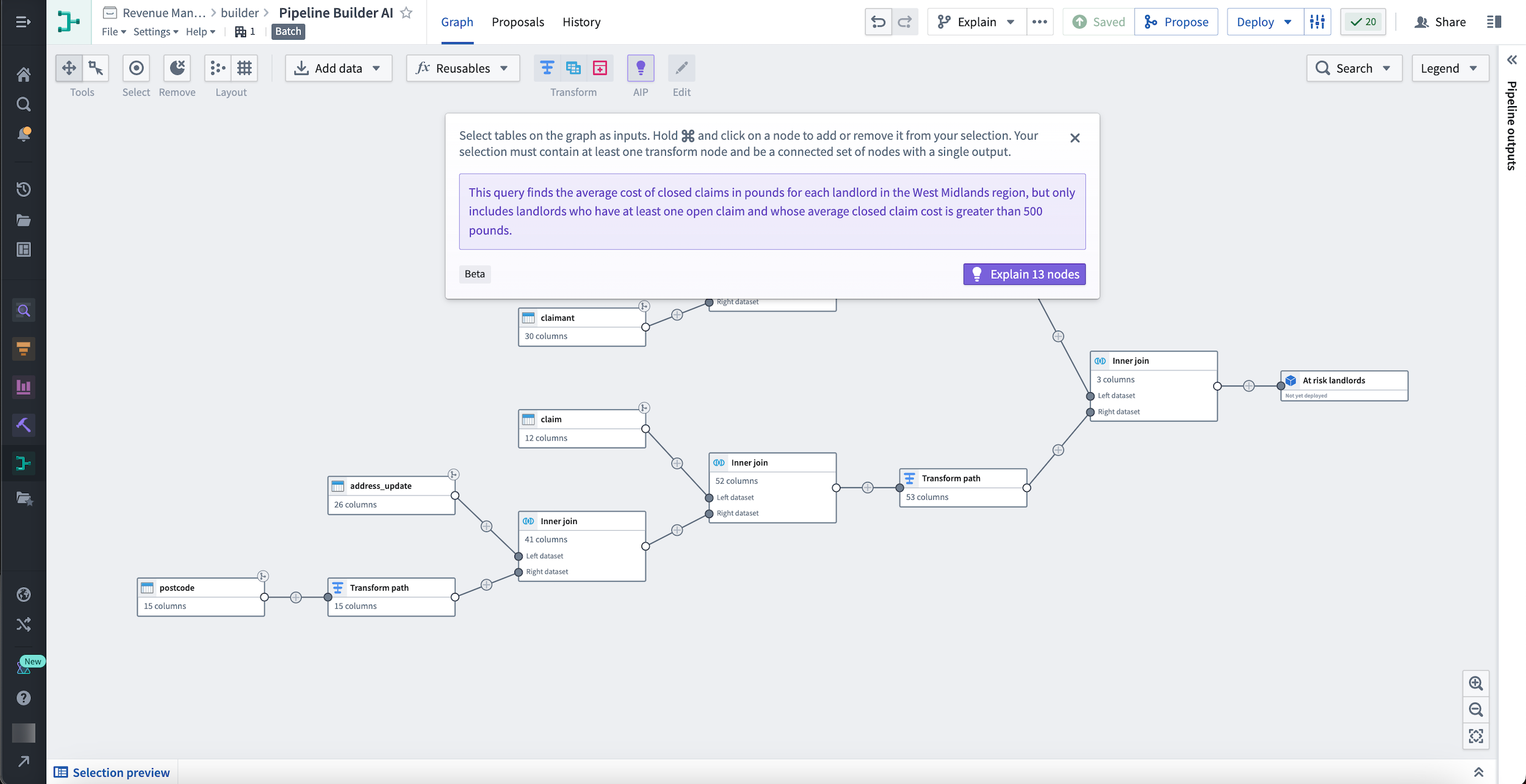 Use Explain to learn more about multiple nodes