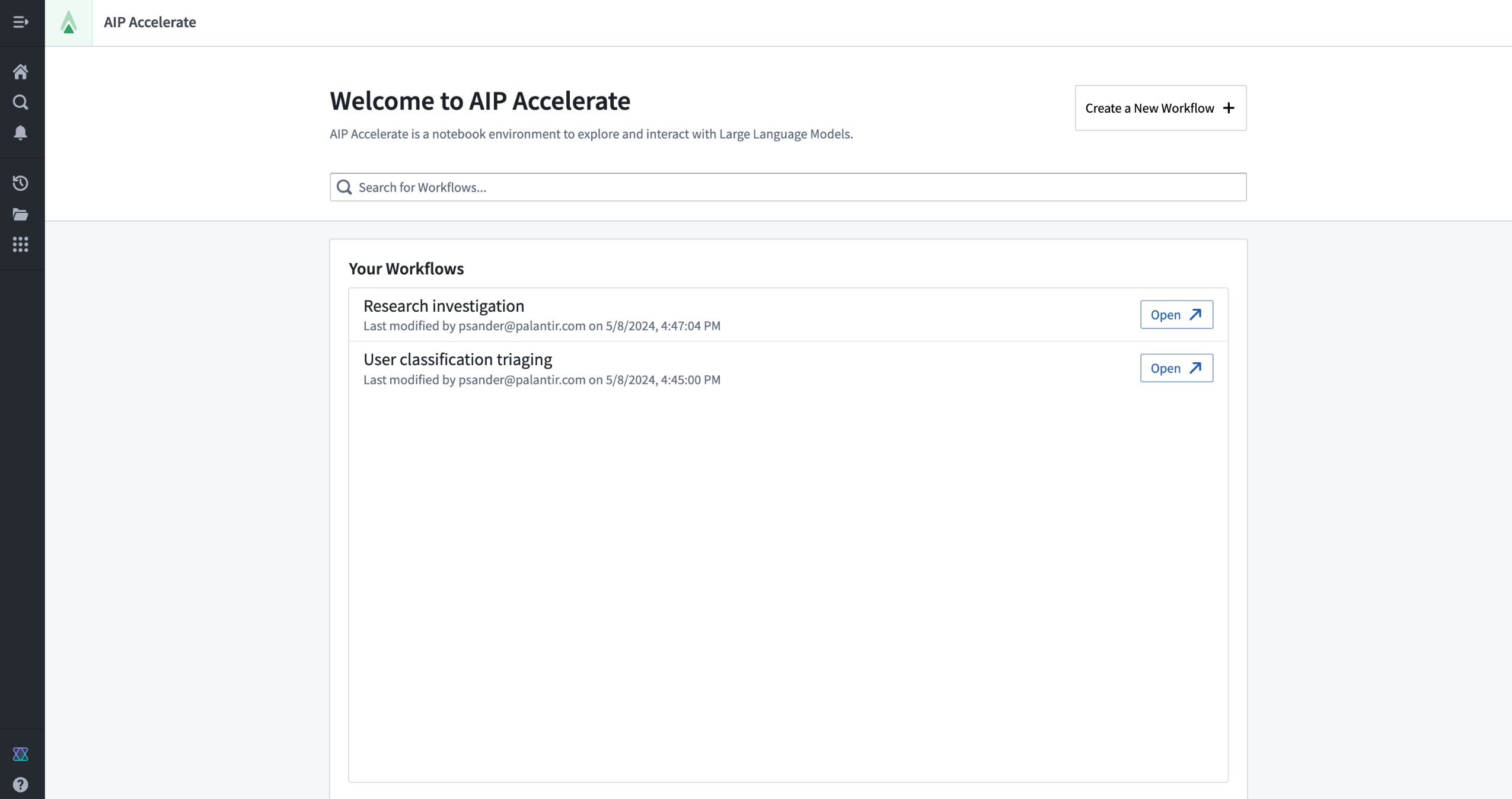 AIP Accelerate landing page.