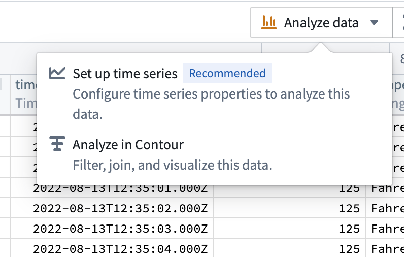 Data analysis options