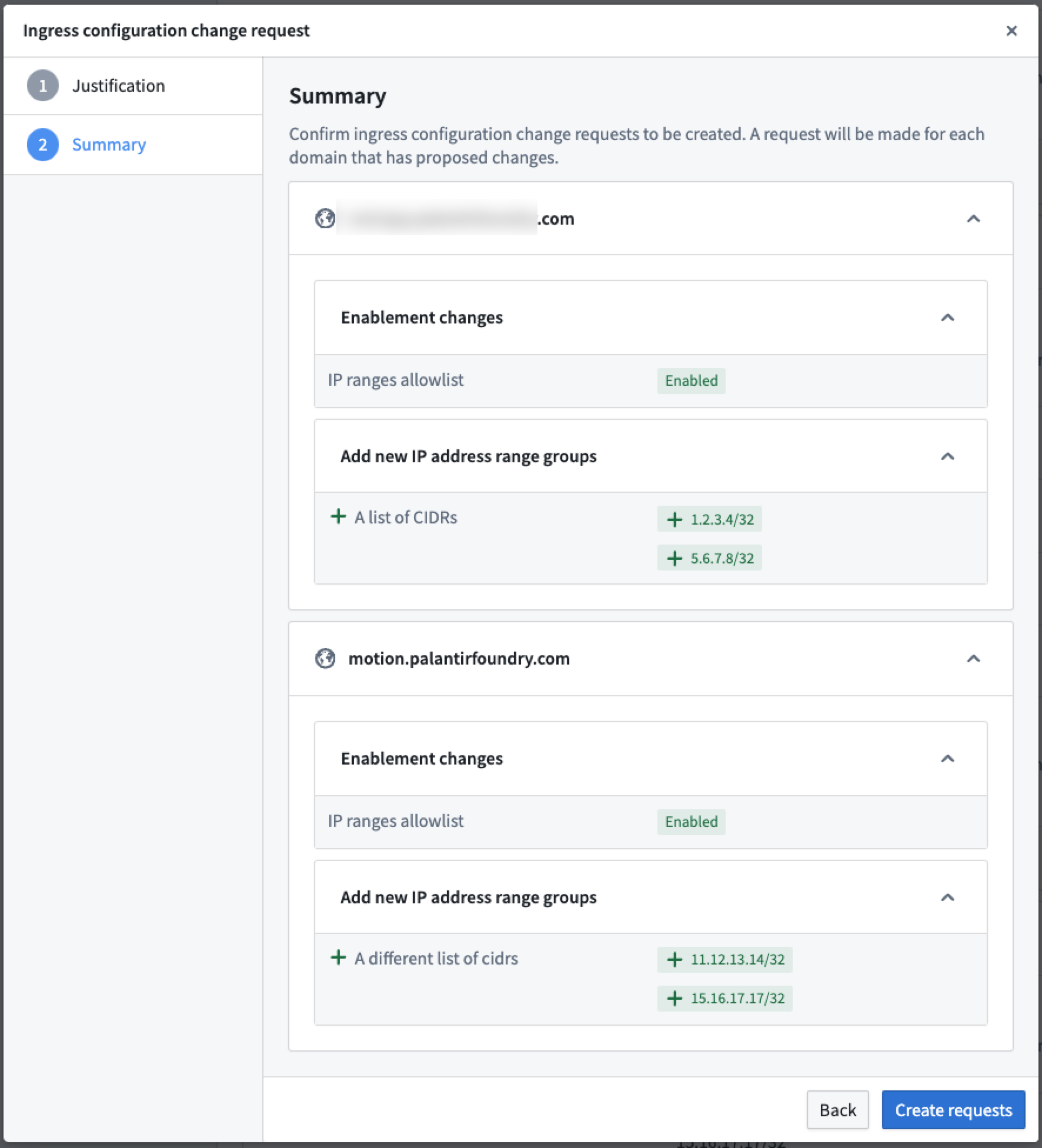 Approvals tab features an inbox with only Control Panel-related workflows, starting with ingress configuration change requests.