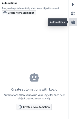 Navigate to the Automation icon on the right-side menu.