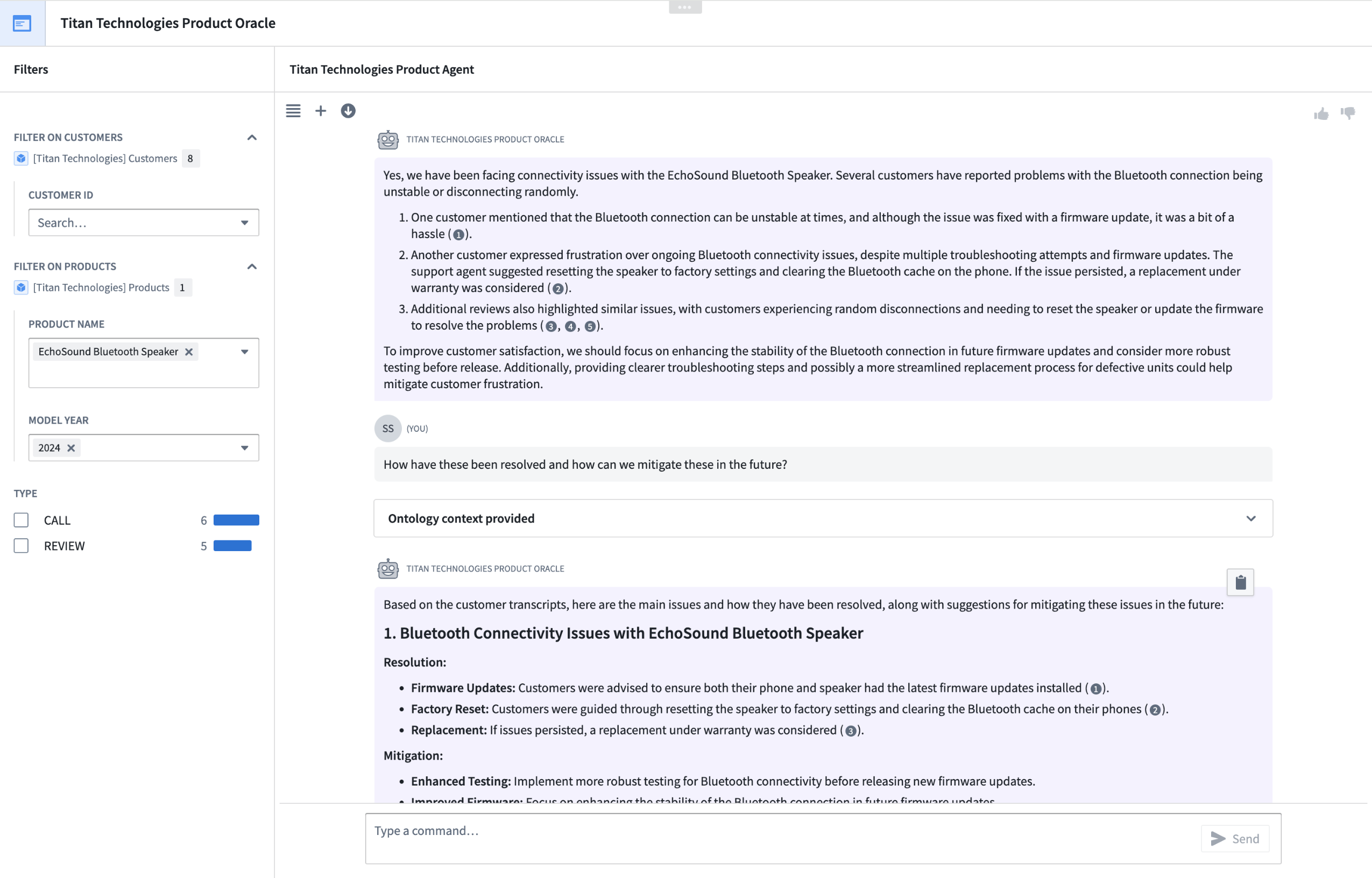 An AIP Agent that can be deployed in a Workshop application with the agent parameters linked to variables.