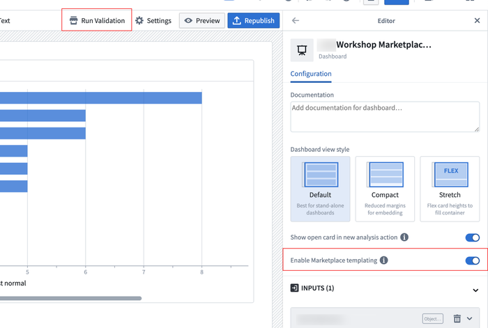 Enable Marketplace templating and template validation in Workshop.