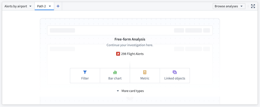 Investigate data directly within Workshop applications with the Free-form Analysis widget.