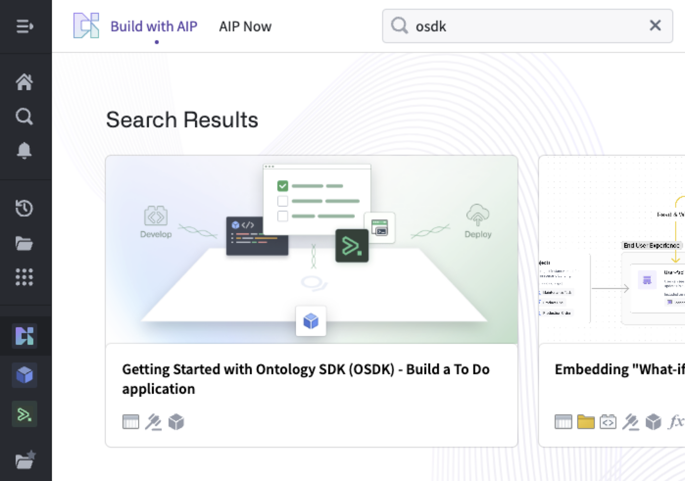 Search for "OSDK" in Build with AIP