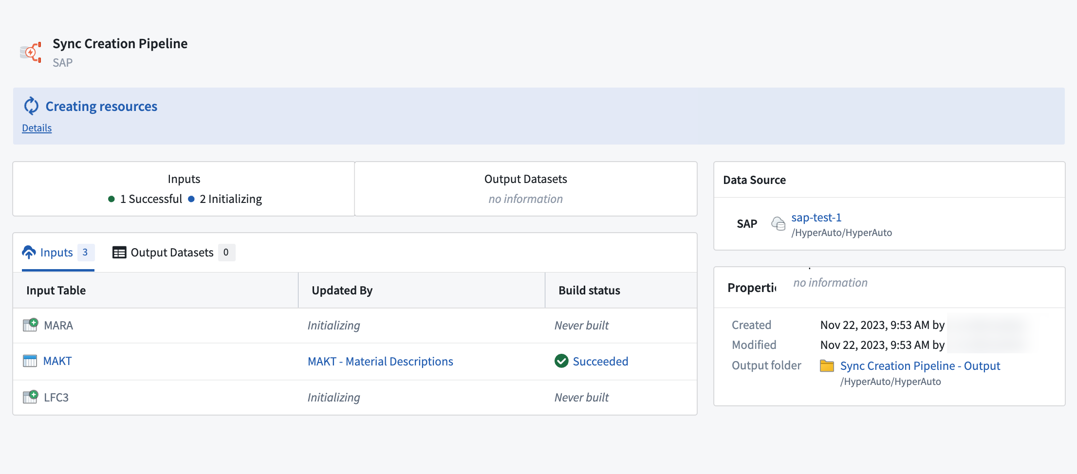 Overview page showing syncs being automatically generated.