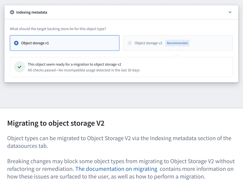 Migrating to object storage V2