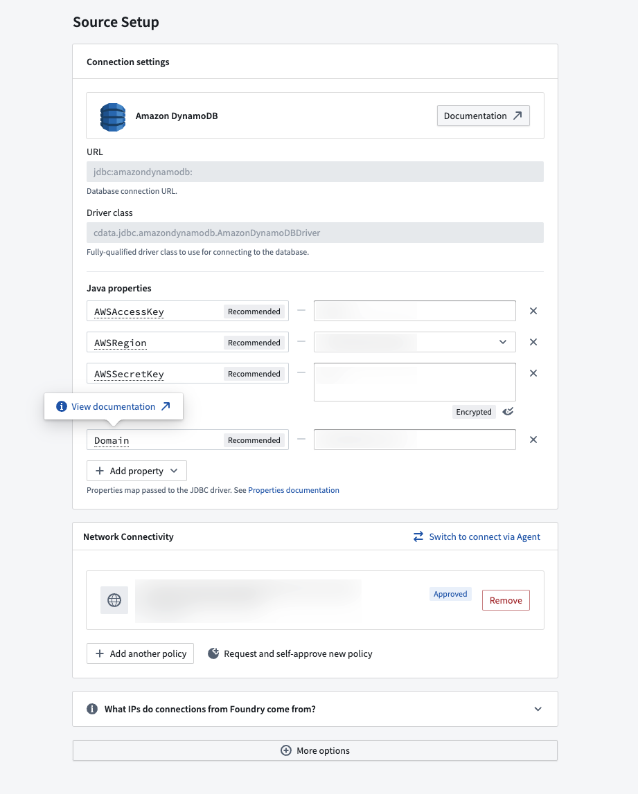 Example source configuration with inline documentation.