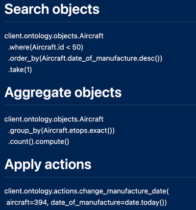 Ontology SDK Python code example