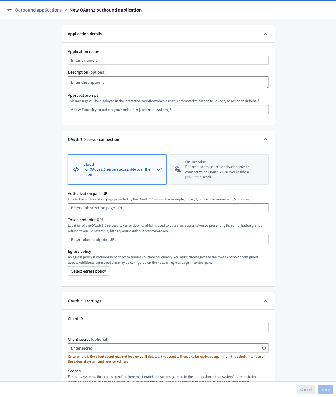 Create an outbound application workflow