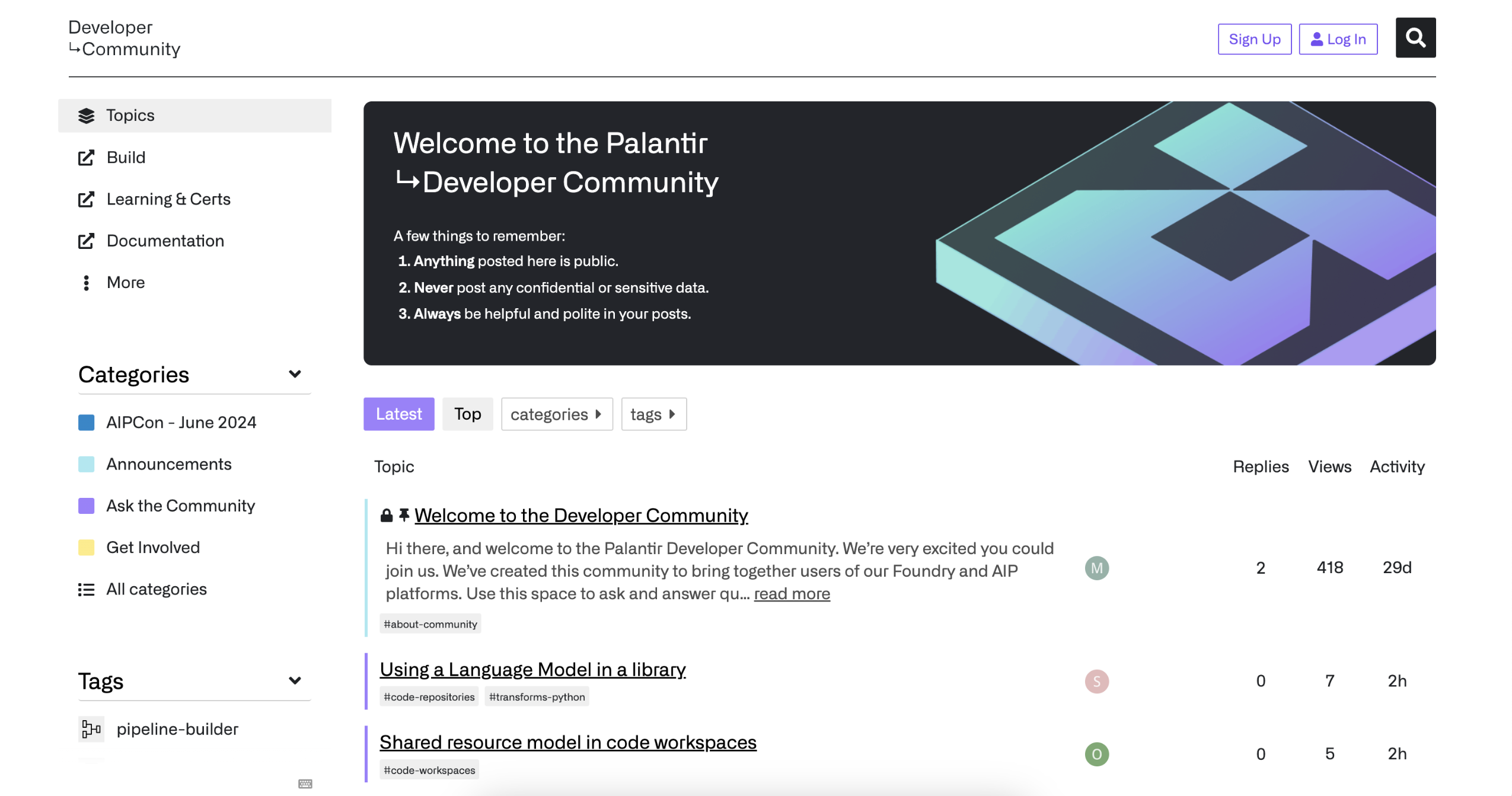 Palantir Developer Community, a home for developers and power users of the Palantir platforms.