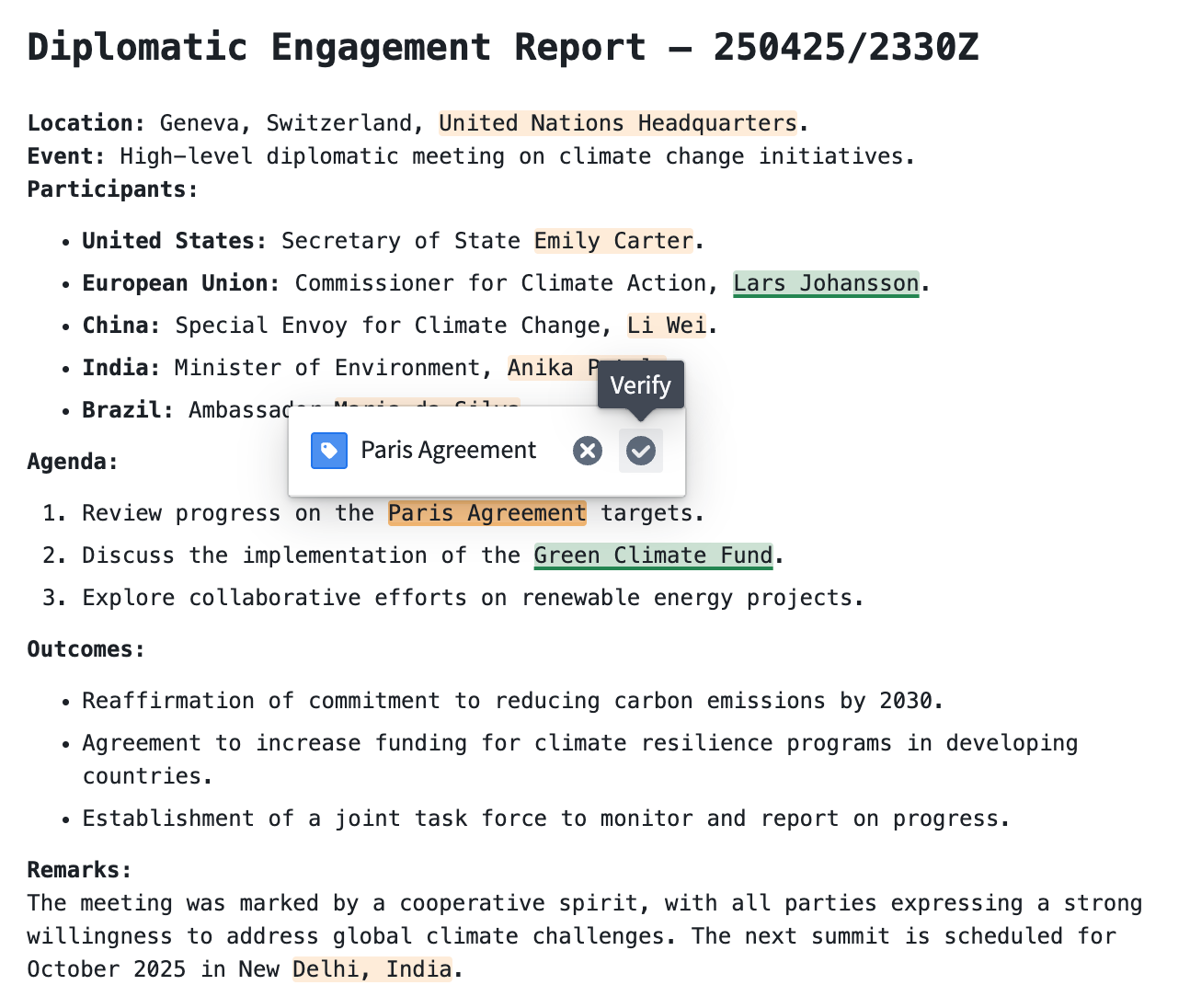 An example of a Markdown widget with configured annotation interactions.